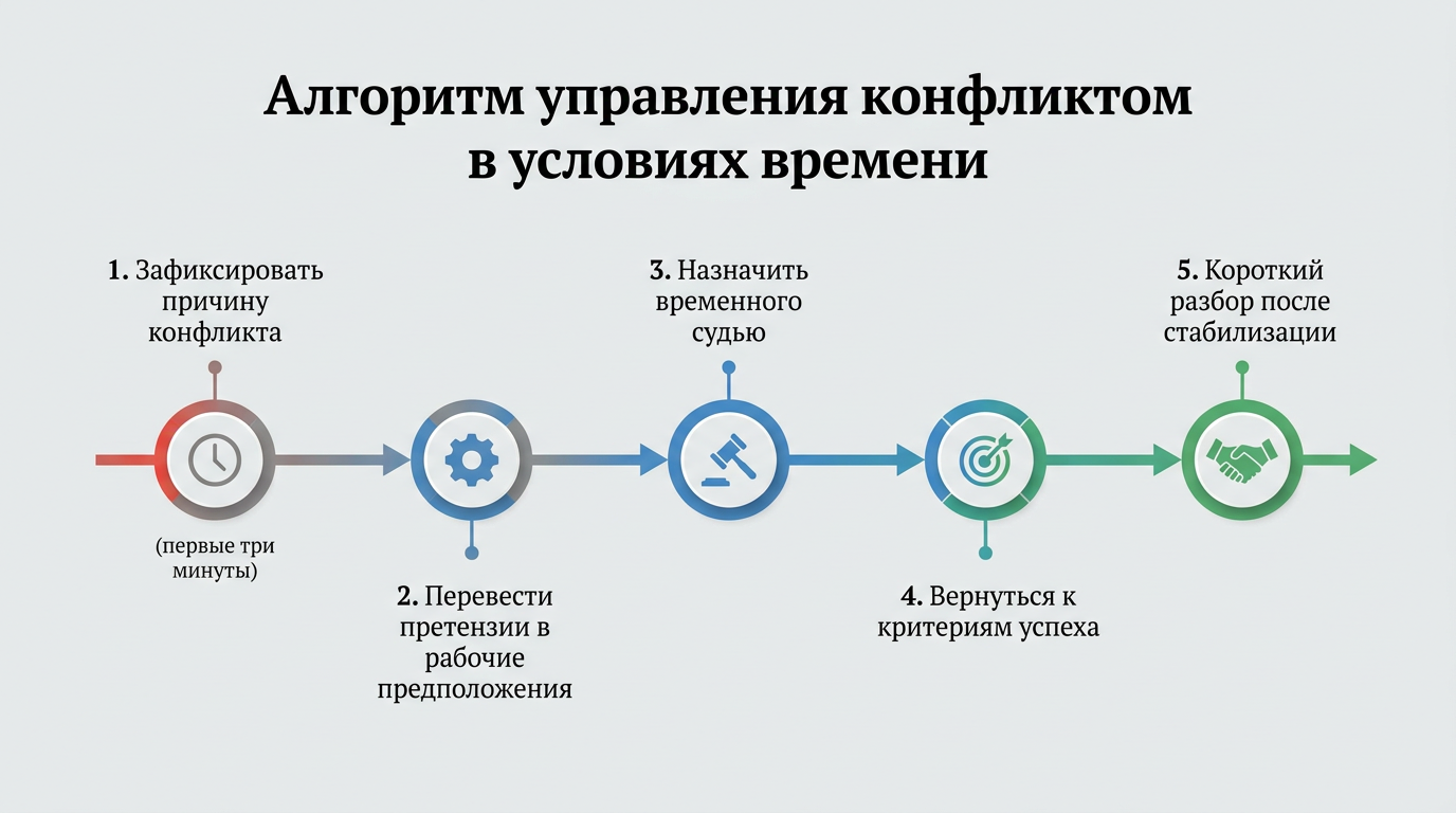 Алгоритм управления конфликтом в условиях времени